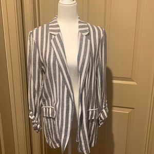Caslon classic navy blue and white stripe size M blazer
